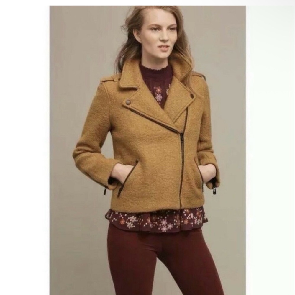 Anthropologie Sasha Cartonnier Boucle Moto Jacket